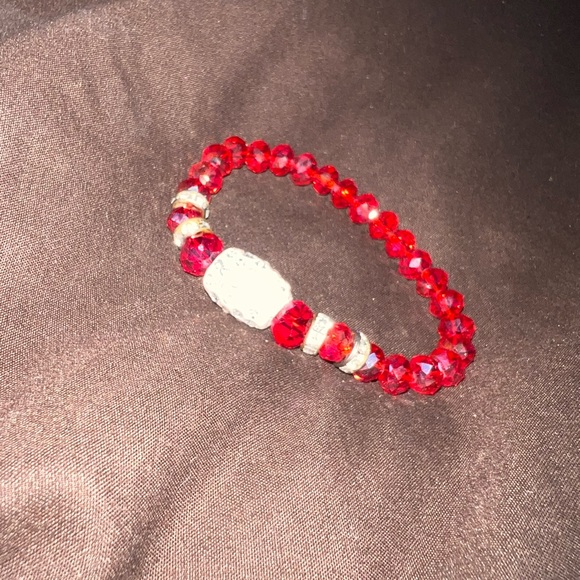 Custom handmade 2 red beaded bracelets. - Picture 2 of 3